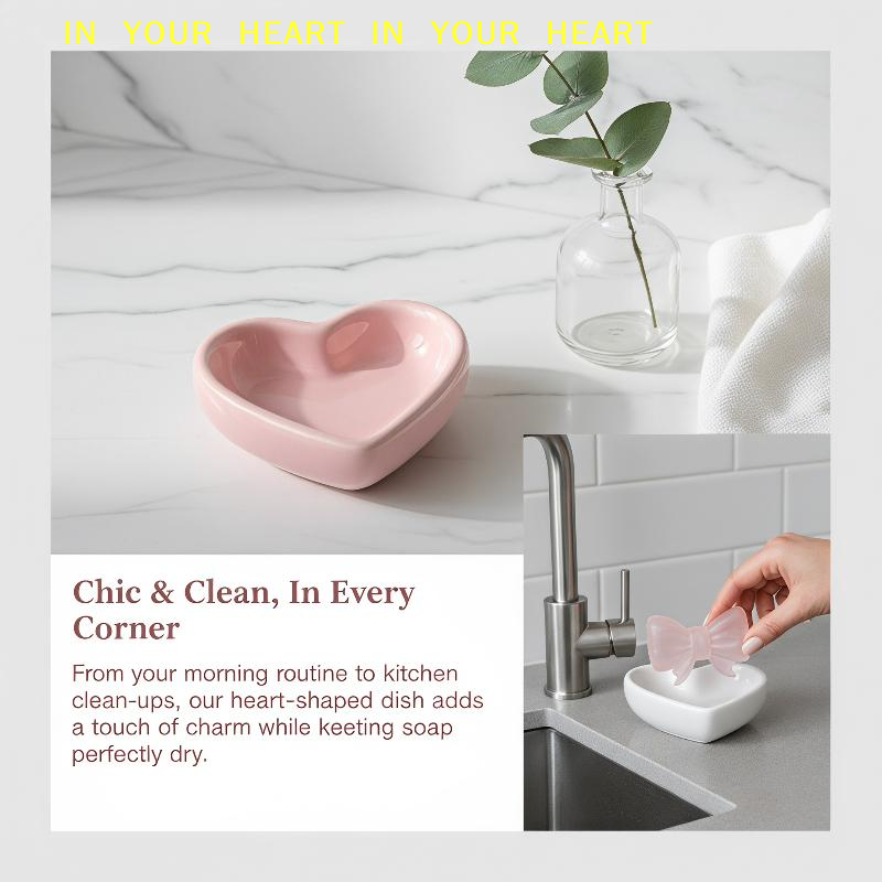 Soap Dish Draining - Керамическая мыльница в форме сердца с